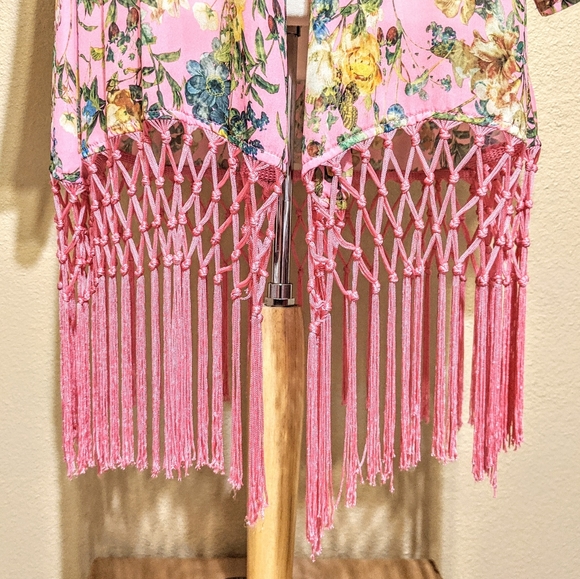 GIANNI BINI pink floral kimono - Picture 3 of 9